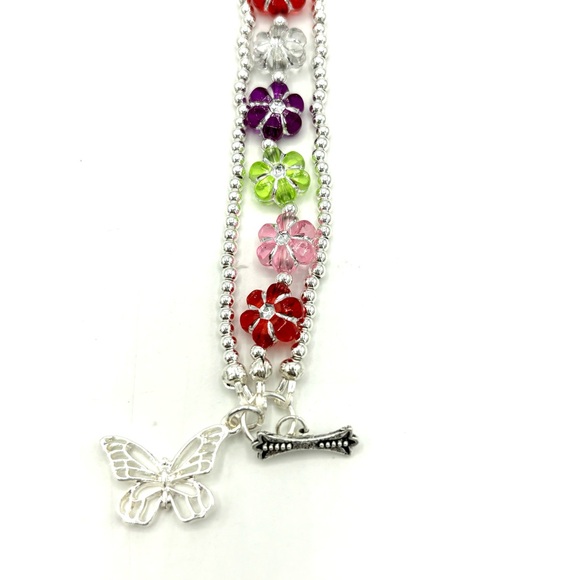 HAND CRAFTED Beaded Flower Bracelet Multi Colored - Picture 5 of 9